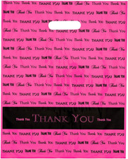 12X15 Hot Pink "Thank You" Die Cut Handle Plastic Bags 50/Cs