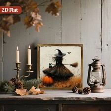 Rustic Halloween Witch Wooden Sign Vintage Gothic Wall Decor for Office Gift