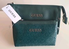New Guess Make Up Bag & Purse Green With Tags 