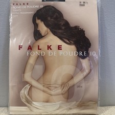FALKE FOND DE POUDRE 10DEN TIGHTS ULTRA -TRANSPARENT MATT SIZE-III M/L BLACK NEW