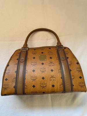 #ad MCM Cognac and Brown Visetos Dome Satchel $380.00