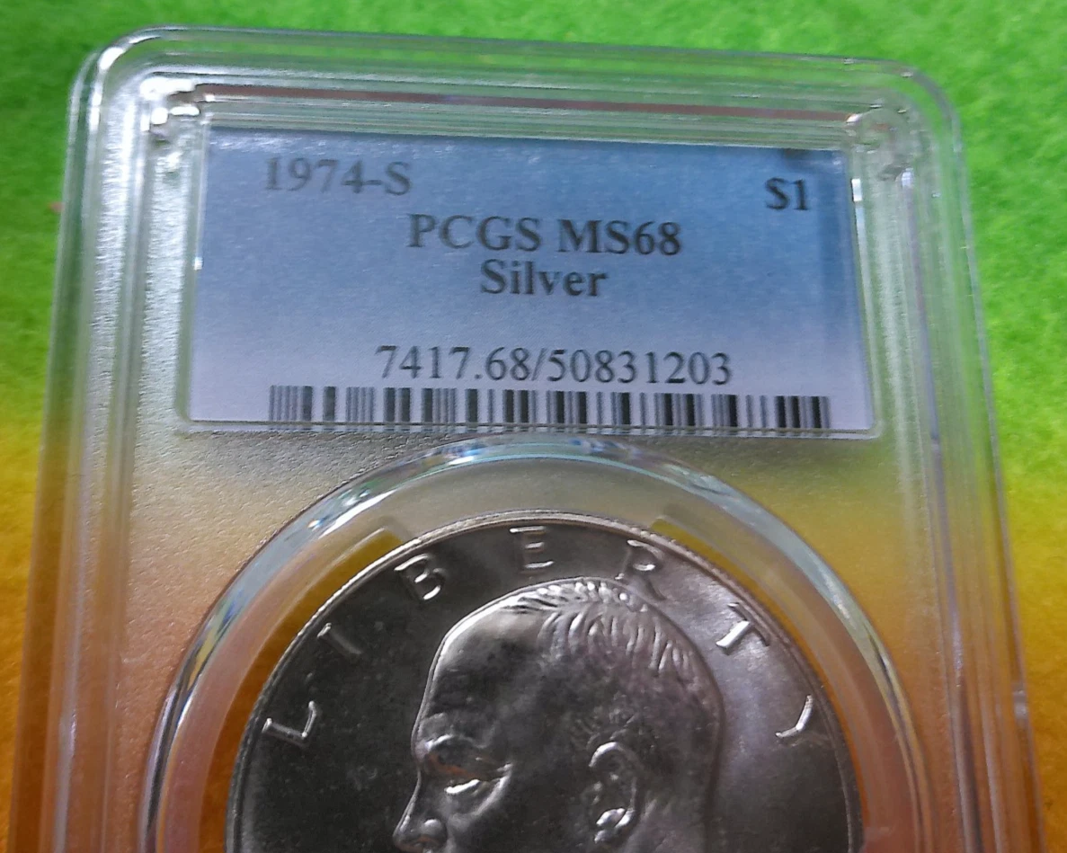 Silver PCGS Certified MS 68 Graded Eisenhower Dollars (1971-1978