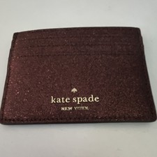 Kate Spade New York Brown Glitter Women's Card Wallet Credit Card