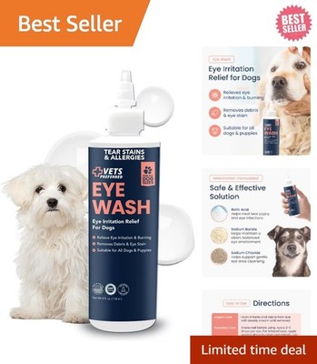 Gentle Dog Eye Wash   4 Oz Antibacterial Cleaner for Tear Stains & Allergies