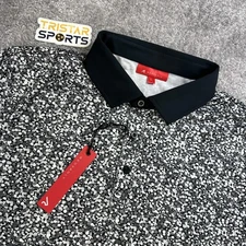 Redvanly Polo Shirt Mens Large Black White Tuxedo Eaton Golf PUREpoly Stretch