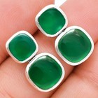 Elegant Double Gemstone Stud Earrings for Women in 925 Sterling Silver AGE1011