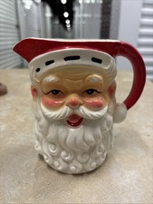 Vintage 1940s Tall Japan Santa Face Pitcher Christmas Mug Creamer