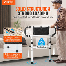 VEVOR Bed Rails for Elderly Adults, 180 Foldable Bed Assist Rails for Seniors,
