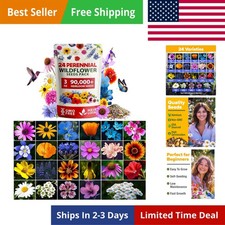 90,000+ Wildflower Seeds Mix 3oz 24 Varieties Non-GMO Perennial Flower Seeds ... 194.56 per gallon