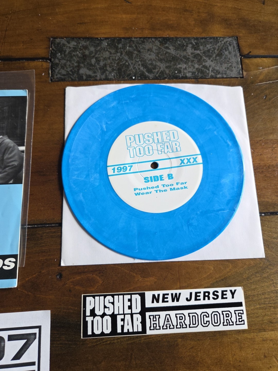 Pushed Too Far Lost Time 7" Royal Blue Vinyl NJHC 1997 Teamwork Records image 6