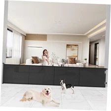  Retractable Baby Gates Extra Wide, 41" Tall Extends 41" Tall x 200" Wide Black