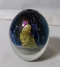 Robert Eickholt Art Glass Paperweight Vase 1987