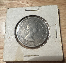 England 1965 Two Shillings Florin Elizabeth II Silver .500 KM#903 Tudor Rose