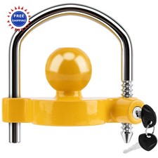 Trailer Coupler Lock Heavy Duty Steel Adjustable Anti Theft 1-7/8 2 2-5/16 Hitch
