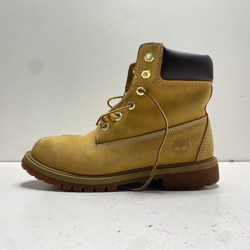 Timberland 6-Inch Premium Wheat Waterproof Nubuck Boots Junior Size 5.5 M