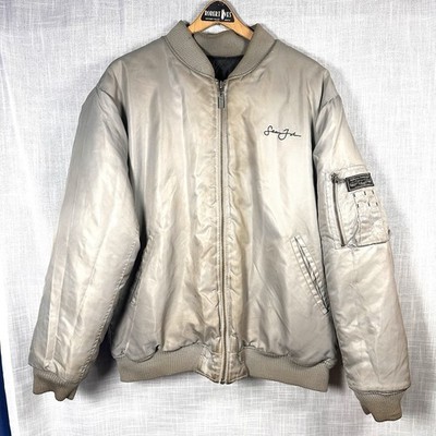 Vintage Sean John Grey Authentic Aviator Full Zip Bomber Men's Jacket No Size