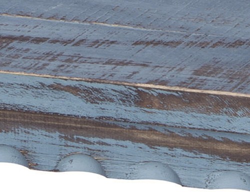 Rustic Cottage End Table with 2 Shelves - Farmhouse Style | 15D Blue Antique  - Picture 4 of 6