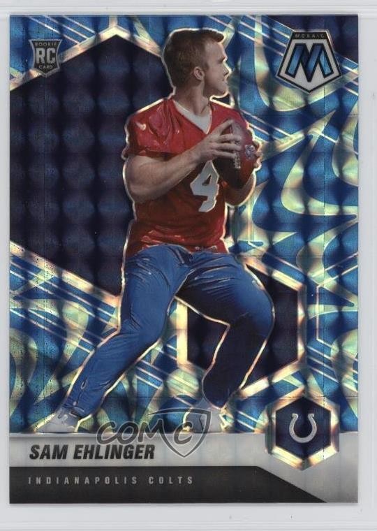 2021 Panini Mosaic Rookies Reactive Blue Mosaic Prizm Sam Ehlinger #372 1cx3