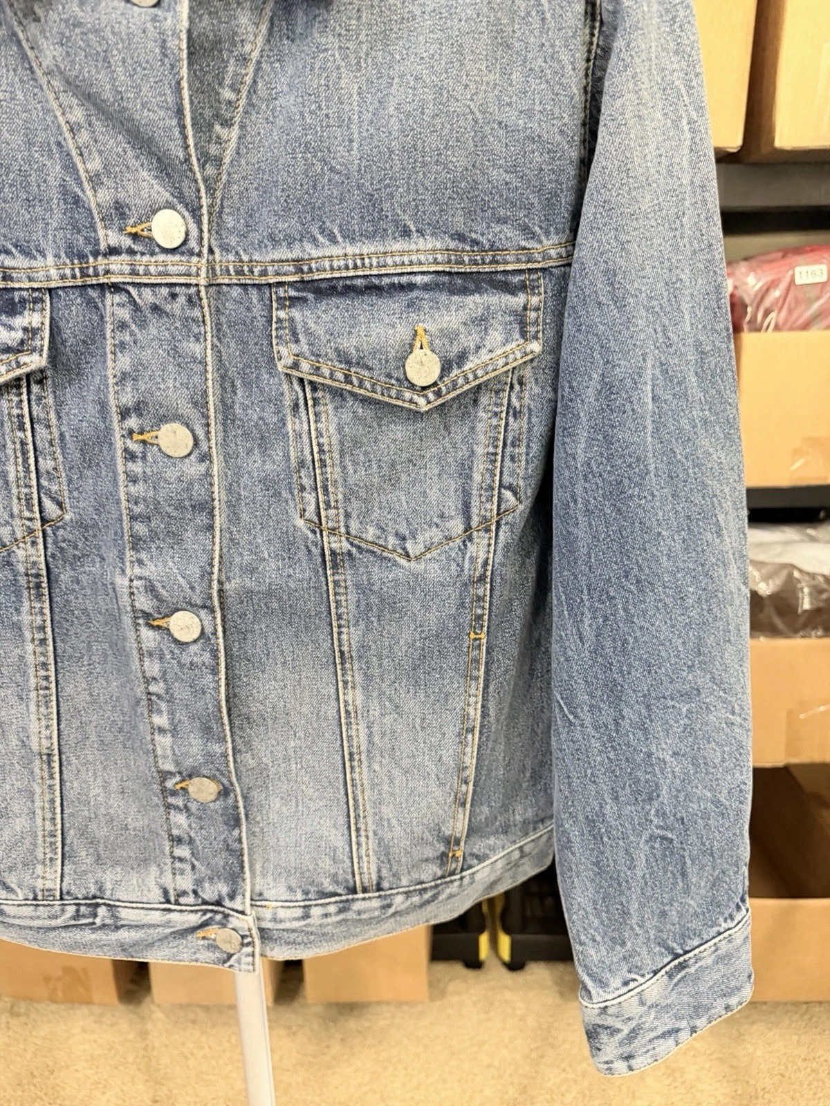 Palm Angels Palms Sunrise Denim Jacket Cobalt Blue XS Oversized NWT $1170 image 7