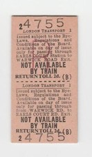 Railway Ticket London Transport Warwick Road to Earls Court Rd Toll Edmondson