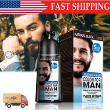 200ml Men Black Beard Hair Dye Color Shampoo Permanent Darkening Hair Coloring 