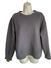 UNIQLO XL Ladies Basic Grey Sweatshirt CrewNeck Long Sleeves Boxy