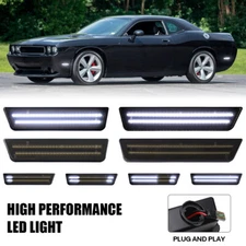 For 2008-2014 Dodge Challenger Front Rear Bumper Dynamic LED Side Marker Lights