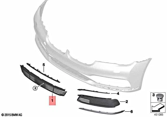 Genuine BMW G12 M760iX M760LiX Sedan Grille Air Inlet Middle 