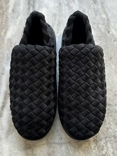 BOTTEGA VENETA BLACK INTRECCIATO ELASTIC FABRIC STARFISH SLIP ON SNEAKERS WOVEN