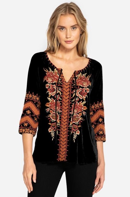 velvet peasant top
