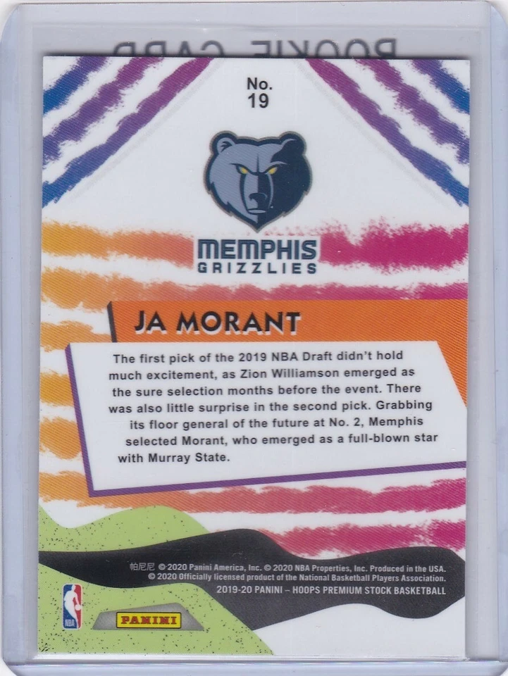 JA MORANT ROOKIE CARD Memphis Grizzlies 2019 PREMIUM STOCK We Got Next $$ RC! - Image 2 of 2