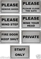 Door Sign, Shop, Wall, Office, MIND STEP, MIND YOUR HEAD, STAFF ONLY PRIVATE