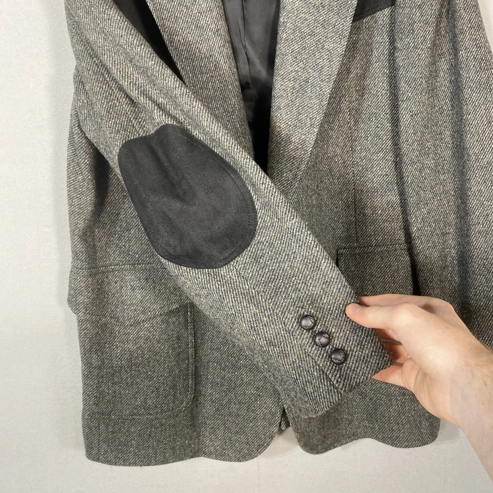 Vintage Pendleton Blazer 100% Virgin Wool USA Western Elbow Patch Men’s 46 Long - Image 2 of 4