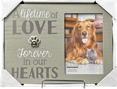 Malden Dog Remembrance Gray Wood Frame A Lifetime of Love Forever in Our Hearts