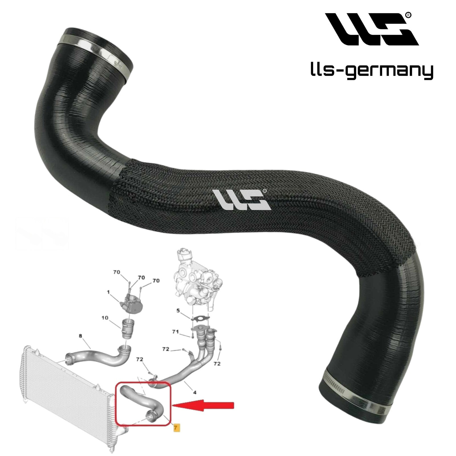 Turbo Hose Charge Air Hose For FIAT ULYSSE LANCIA PHEDRA 2.0 JTD 1400102780