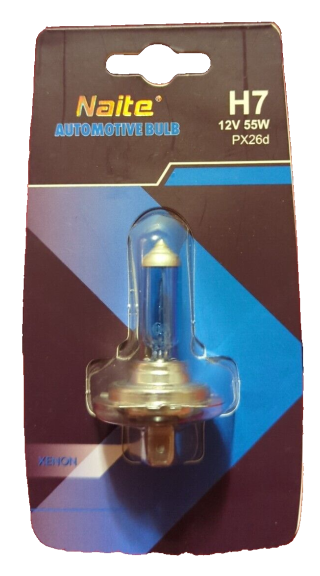 Naite - P14.5s, H7, 12V, 55W/100W, Xenon, Long Life Automotive Bulbs.