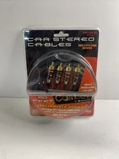 Car Stereo RCA Gold Plated Cables 20 Feet Dual RCA Male Connectors New