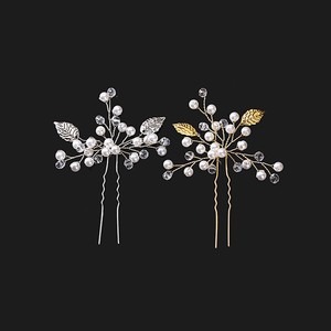 Women Crystal Rhinestone Flower Hair Pins Clips Sticks Wedding