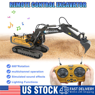 2.4G 11 Channels RC Excavator Bulldozer Construction Toys Remote Control Crawler
