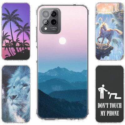 For T-Mobile Revvl 8 7 Pro 6 6x 5G Printed Hybrid Phone Case+Glass Bundle-THM