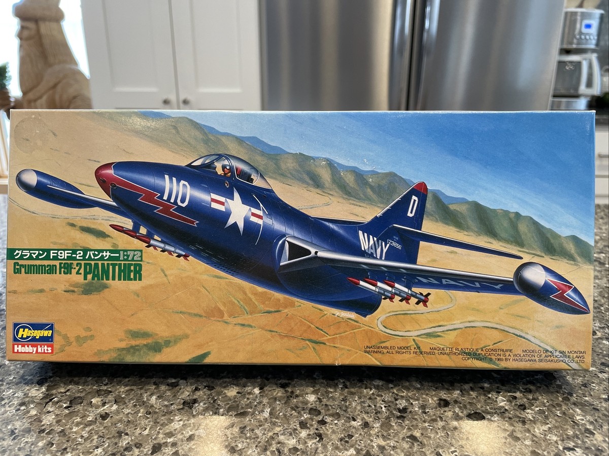 NIB VINTAGE HASEGAWA GRUMMAN F9F-2 PANTHER | 1:72 SCALE MODEL KIT