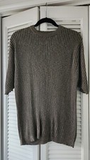 Baracuta 100 Silk Beige Ribbed Pullover Sweater Large