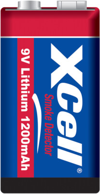 XCell - CR9V / 6AM6 / 9-Volt Block - 9 Volt 1200mAh Lithium für Rauchmelder