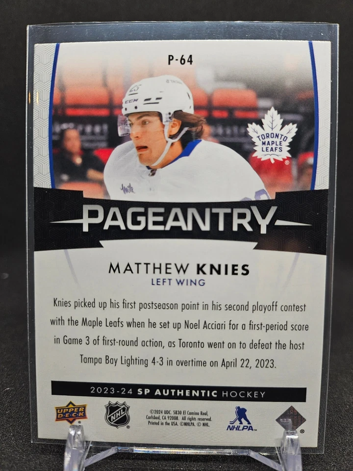 2023-24 SP Authentic Pageantry Matthews Knies #P-64 - Image 2 of 2