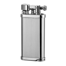 IM Corona Old Boy Pipe Lighter Chrome with Lines 64-3306 Made In Japan New