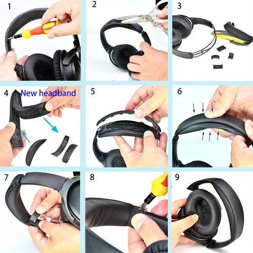 For BOSE QC35 QC35 II Wireless Headband Leather Cushions Replacement Parts - Picture 19 of 26
