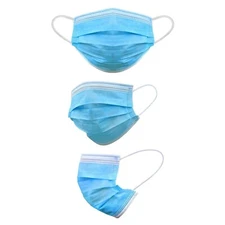 Face Mouth Masks Disposable with Ear Loops 3-Ply Non Woven