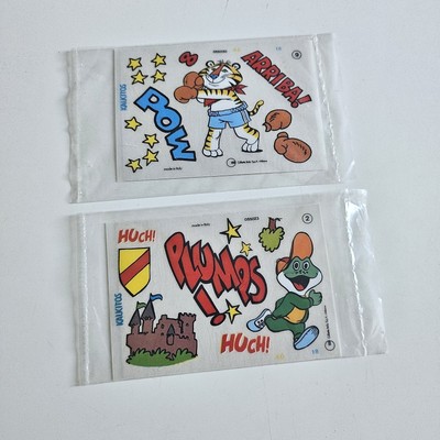 2 x Sticker Sammelbild Beilagen Kalkitos Kelloggs Smacks Frosties Rubbelbilder