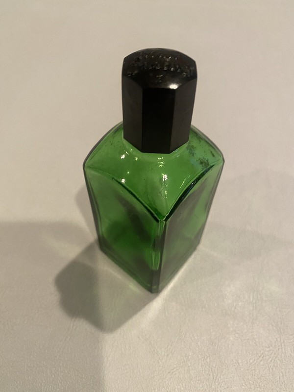 Antique Rare Max Factor Hollywood U.S.A. Emerald Green Bottle~Vintage Beauty