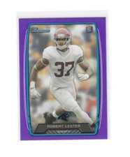 2013 Bowman Football Purple Parallel #209 Robert Lester RC - Carolina Panthers